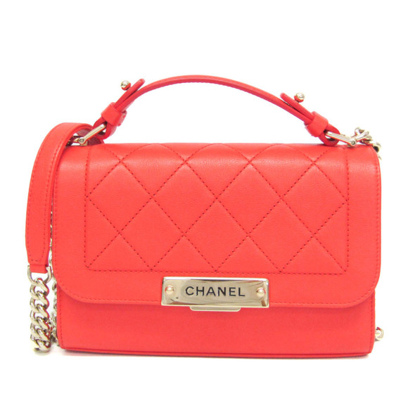 Chanel Matelasse Label Click Chain Shoulder Bag Women's Leather Shoulder Bag ... - Picture 1 of 13